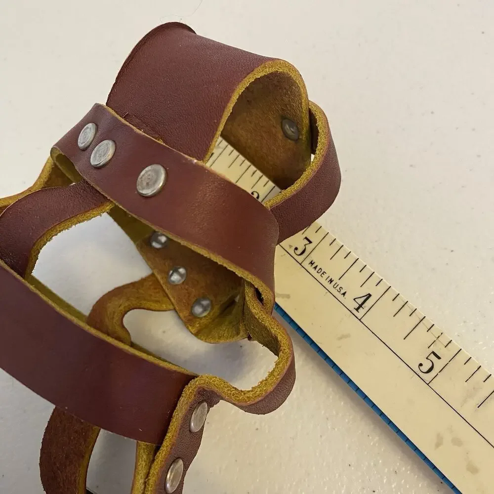 Vintage Leather Muzzle Medium Build Adjustable Made Of Thick Brown Leather
